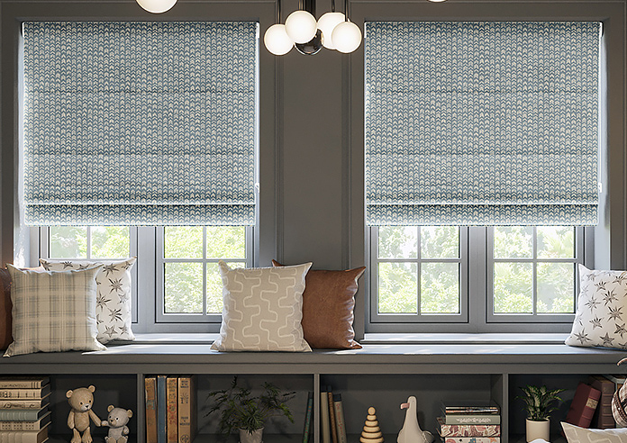 Rolling Hills Velvet, Charcoal - Twist&Fit Roman Blind - Image 3